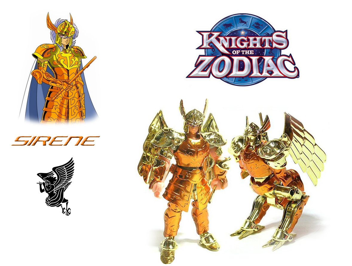 siren sorrento, knights of the zodiac, saint seiya, photo (medium), 1boy, armor, chimera, figure, flute, instrument, male focus, multiple views, no humans, purple hair, scales, simple background, toy, white background, wings