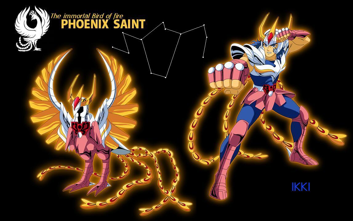phoenix ikki, saint seiya, mythology, armor, bird, clenched hand, constellation, male focus, manly, muscular
