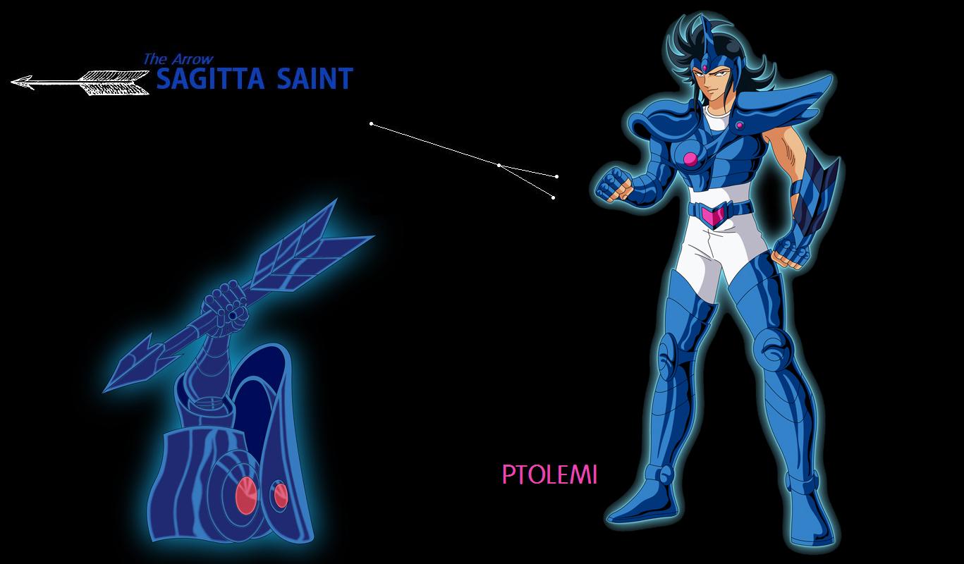 sagitta ptolemi, saint seiya, mythology, tagme, armor, arrow (projectile), constellation, male focus