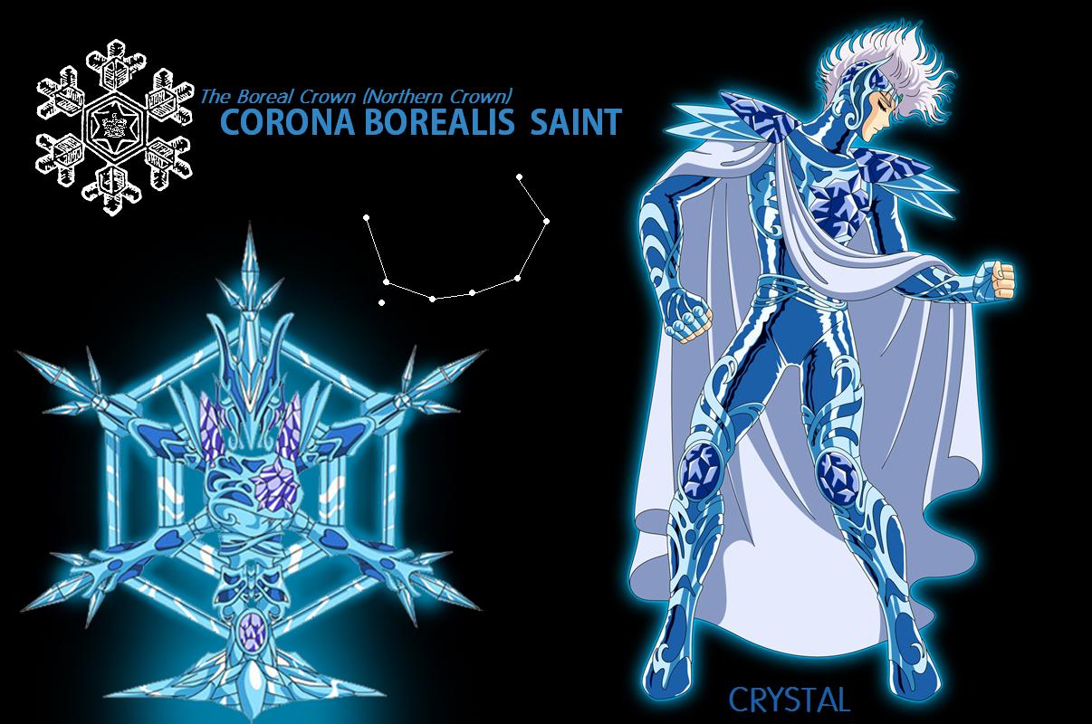 crystal saint, saint seiya, mythology, armor, closed eyes, constellation, crystal, male focus, snowflakes