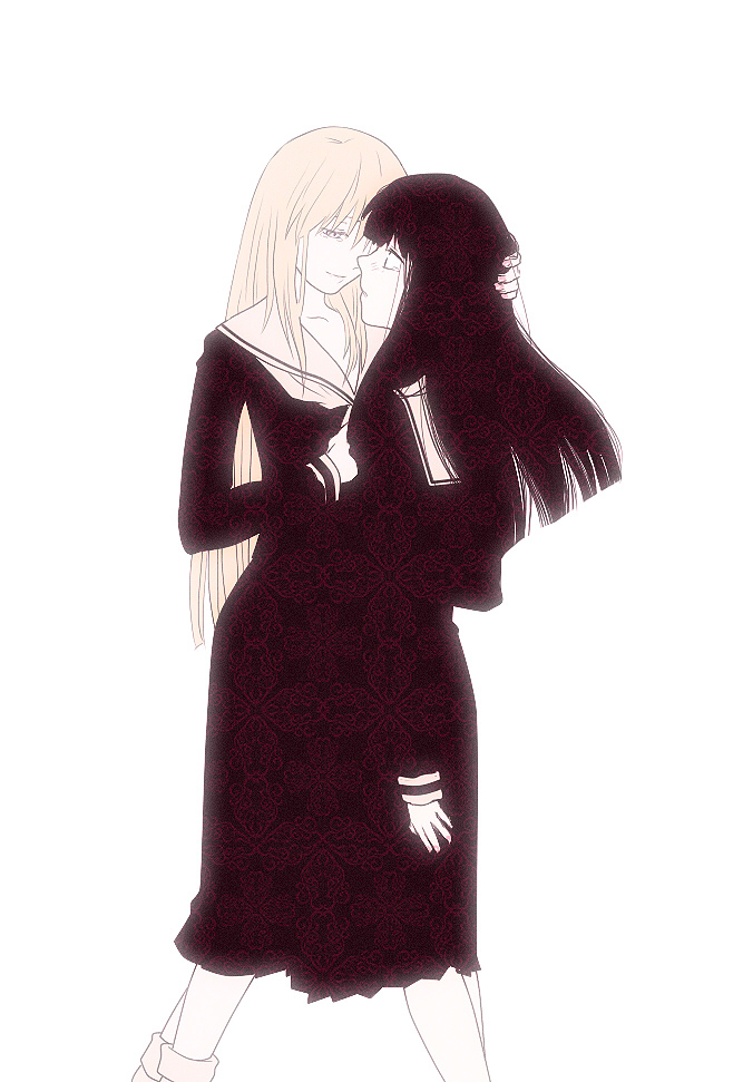 kiyoshi-konoyoru, kubo shiori, satou sei, maria-sama ga miteru, bad id, bad pixiv id, 00s, 2girls, long hair, multiple girls, profile, school uniform, serafuku, tears, yuri