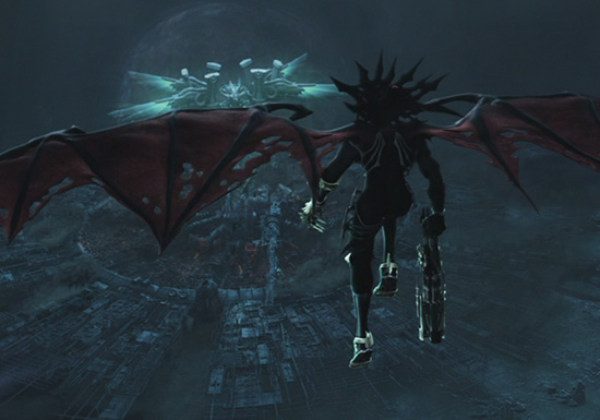 chaos, vincent valentine, dirge of cerberus: final fantasy vii, final fantasy, final fantasy vii, midgar, 1990s (style), demon, demon wings, wings