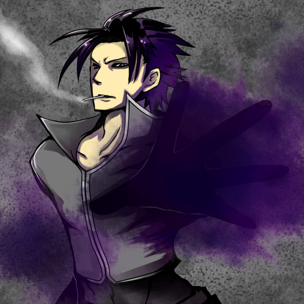 atsuki (tomomo28), m.u.g.e.n, snk, the king of fighters, pixiv sample, resized, black hair, crawdo, smoke