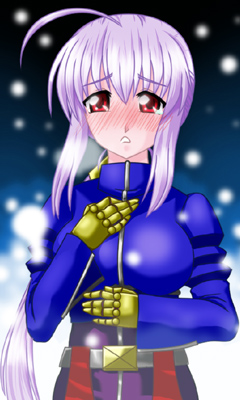 fliz, m.u.g.e.n, snk, the king of fighters, lowres, purple hair, red eyes, snow