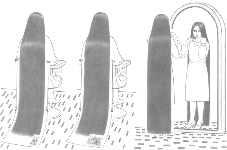 tagme, long hair, monochrome, very long hair