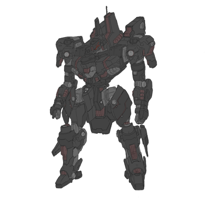armored core, fromsoftware, tagme, mecha, no humans, robot, solo, white background