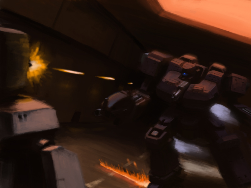 armored core, armored core 3, fromsoftware, turret, firing, gun, mecha, robot, weapon