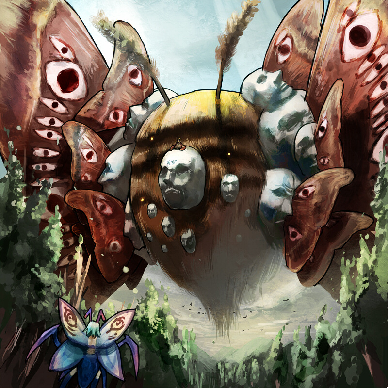 gregorius yamada, pixiv fantasia, arthropod girl, bug, insect, insect wings, monster, moth, what, wings