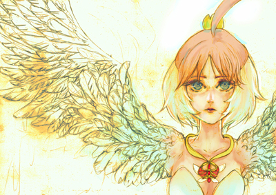 camayu, ahiru (princess tutu), princess tutu (character), princess tutu, lowres, 00s, 1girl, ballerina, female focus, solo, tutu, wings