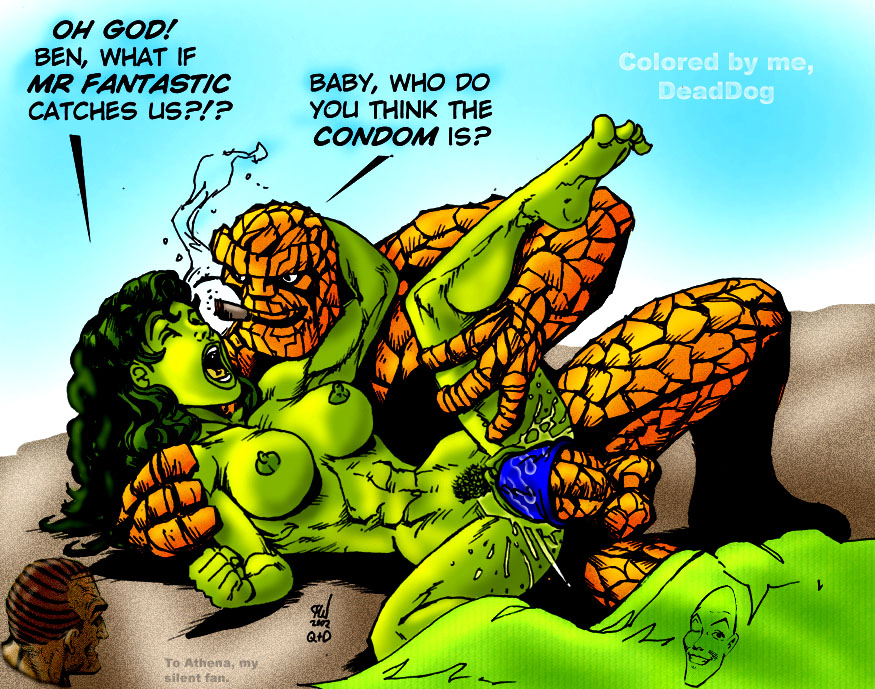 Rule34 – If it exists, there is porn of it / dead dog, ben grimm, impossible man, jennifer walters, mr fantastic, reed richards, sandman, she-hulk, the thing (marvel) / 592354