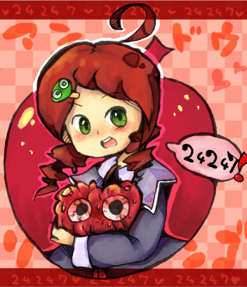 andou ringo, madou monogatari, puyopuyo, sega, lowres, green eyes, red hair