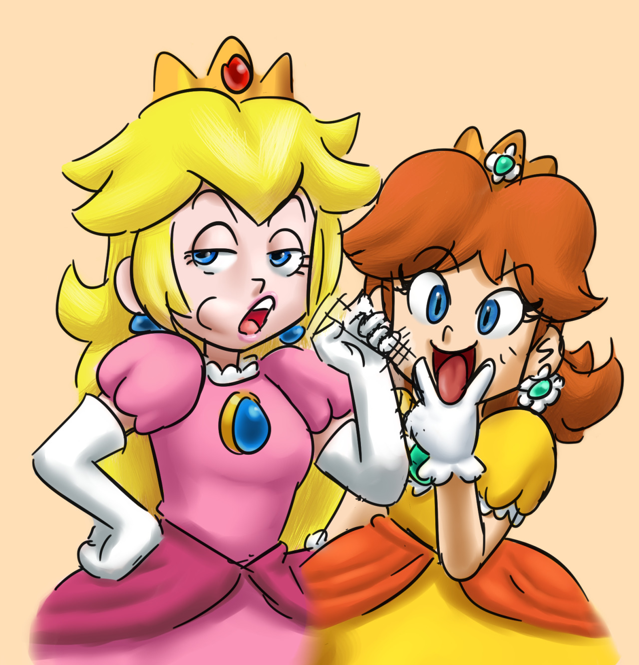 Rule34 – If it exists, there is porn of it / ninoeros, soubriquetrouge, princess daisy, princess peach / 593070