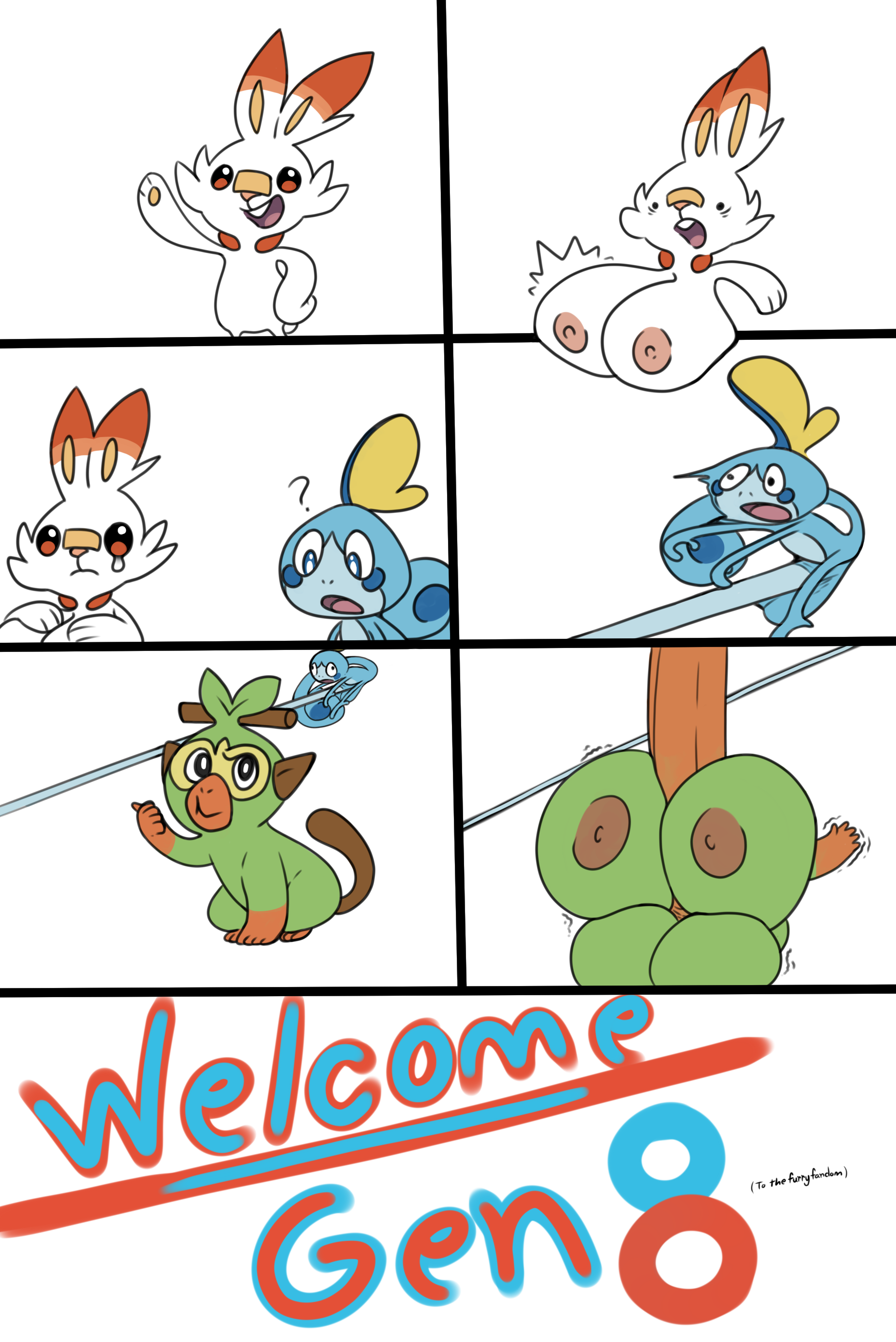 Rule34 – If it exists, there is porn of it / somewhatsketchy, grookey, scorbunny, sobble / 593252
