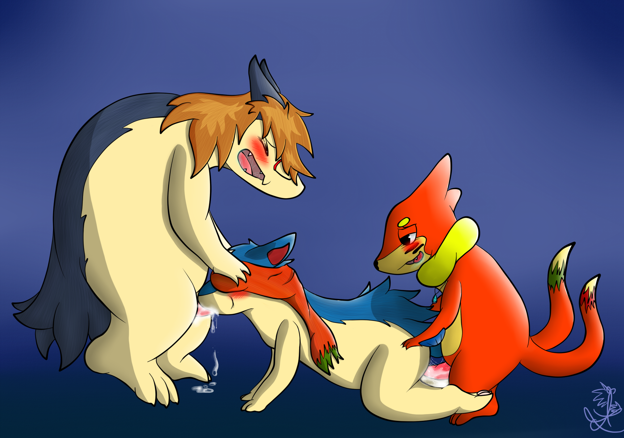 Rule34 – If it exists, there is porn of it / asbel lhant (artist), asbel, buizel, quilava, typhlosion / 593371
