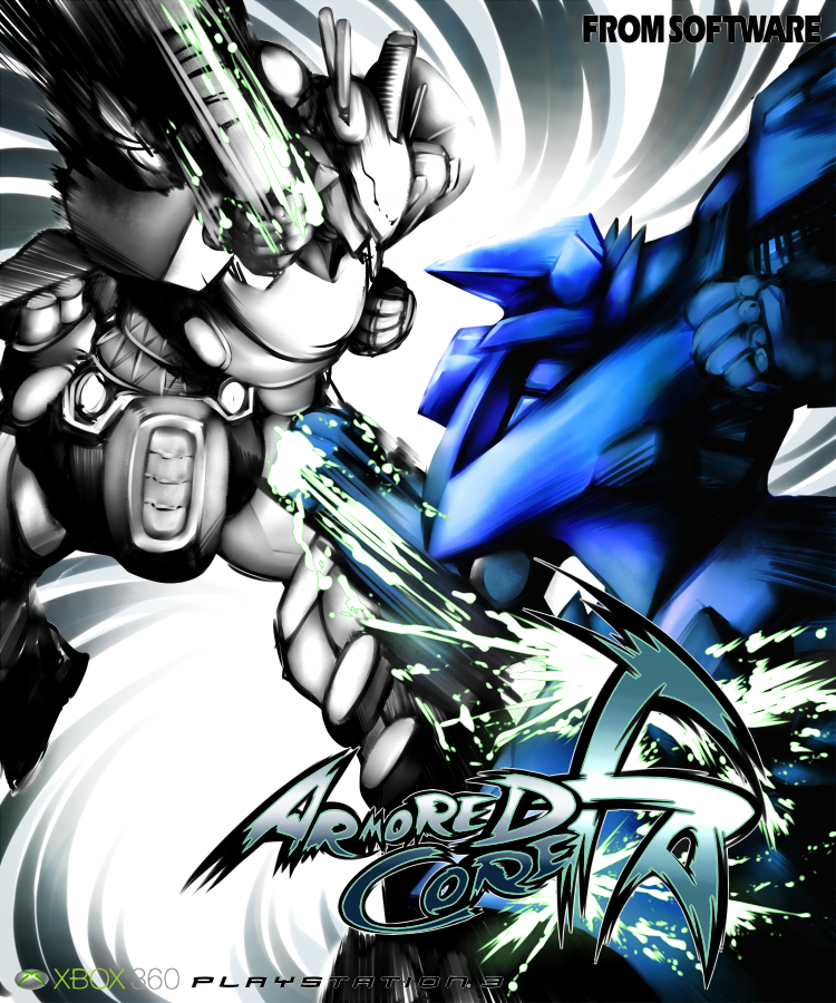 stasis, white glint, armored core, armored core: for answer, capcom, fromsoftware, street fighter, game console, mecha, parody, robot