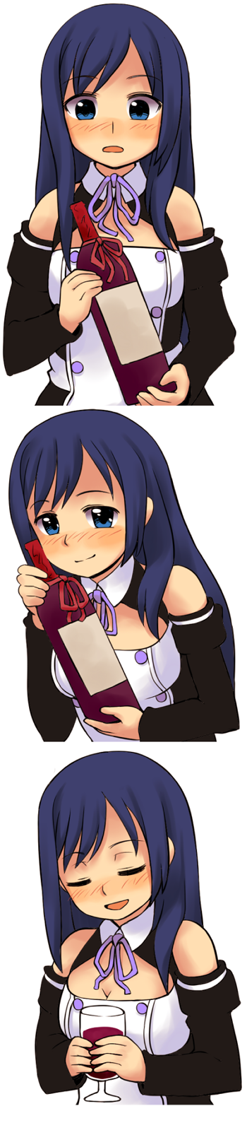 haiteku, reika (dream c club), dream c club, dream c club (series), highres, long image, tall image, 1girl, alcohol, blush, cup, drinking glass, wine, wine glass