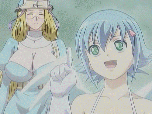 melpha, nanael (queen's blade), queen's blade, screencap, animated, animated gif, lowres, angel, angel wings, blonde hair, bouncing breasts, breasts, glasses, gloves, huge breasts, panties, priestess, underwear, wings