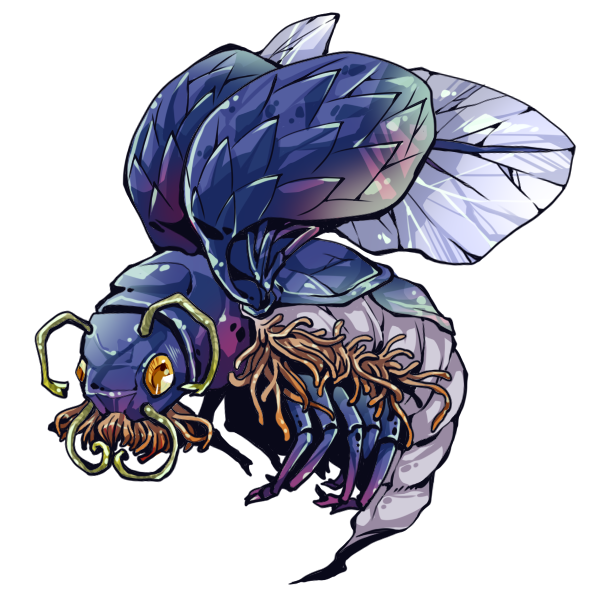 tmtkai, call of cthulhu, cthulhu mythos, commentary request, 1other, antennae, bug, insect from shaggai, insect wings, monster, no humans, simple background, solo, tentacles, white background, wings, yellow eyes