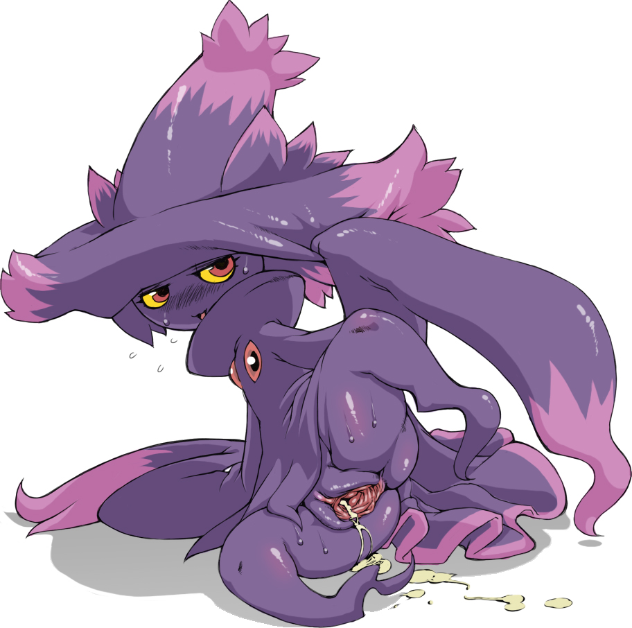 nezunezu, mismagius, nintendo, pokemon, colorized, 1girl, aftersex, blush, cum, cum in pussy, cumdrip, gen 4 pokemon, ghost, multicolored eyes, personification, pokemon (creature), pussy, uncensored