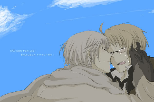 america (hetalia), russia (hetalia), axis powers hetalia, tagme, 2boys, male focus, multiple boys, yaoi