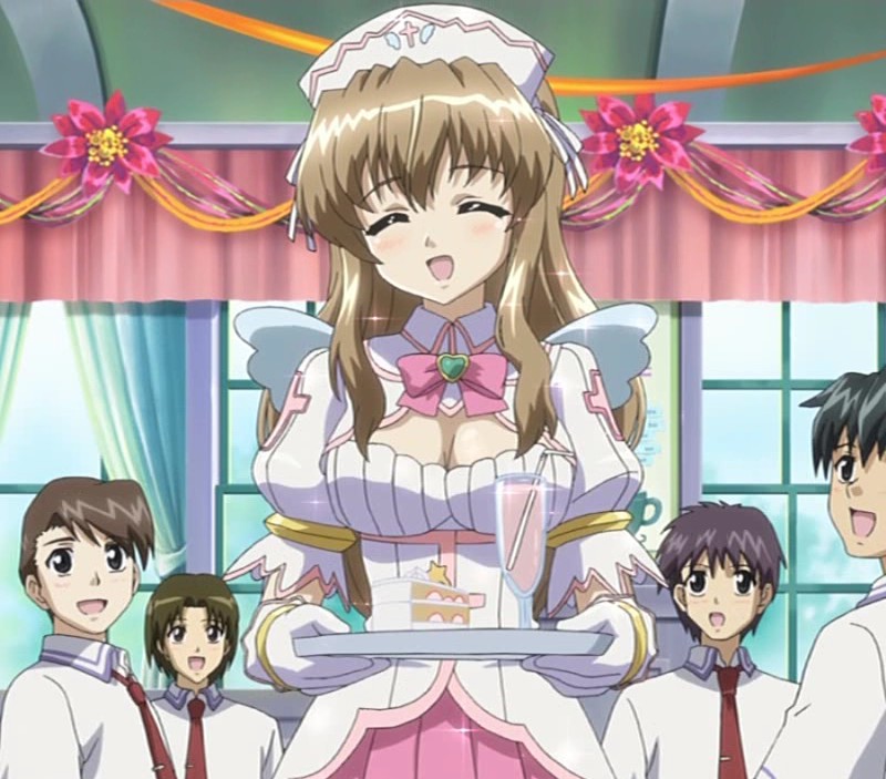 nogizaka haruka, nogizaka haruka no himitsu, screencap, blush, brown hair, long hair, smile