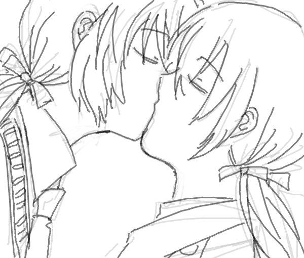 gertrud barkhorn, lynette bishop, strike witches, world witches series, bad drawr id, bad id, 2girls, greyscale, monochrome, multiple girls, selfcest, sketch, yuri