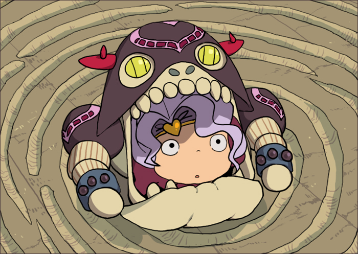 tem (artist), cream (stand), ponyo, vanilla ice, gake no ue no ponyo, jojo no kimyou na bouken, 1boy, child, crossover, heart, male focus, parody, solo, stand (jojo)