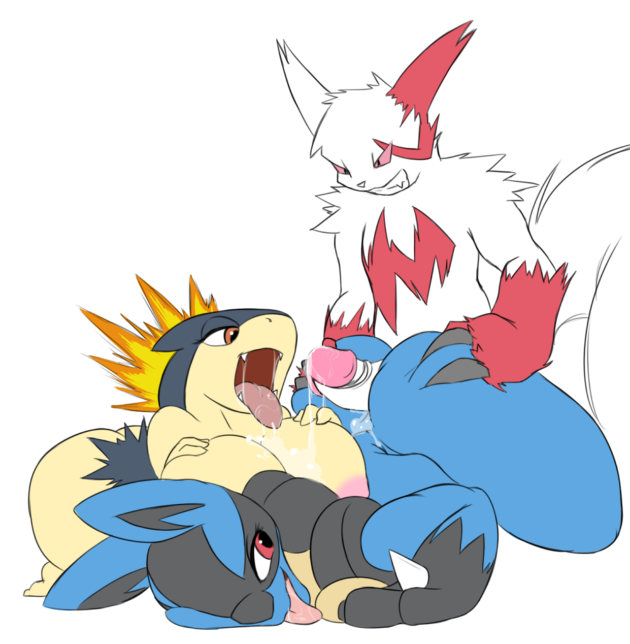 Rule34 – If it exists, there is porn of it / twisted-brit, lucario, typhlosion, zangoose / 597713