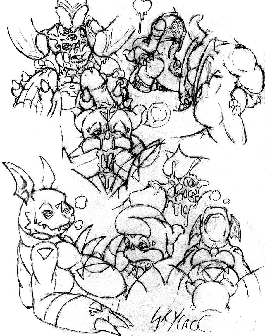 Rule34 – If it exists, there is porn of it / exveemon, flamedramon, guilmon, veemon / 598501