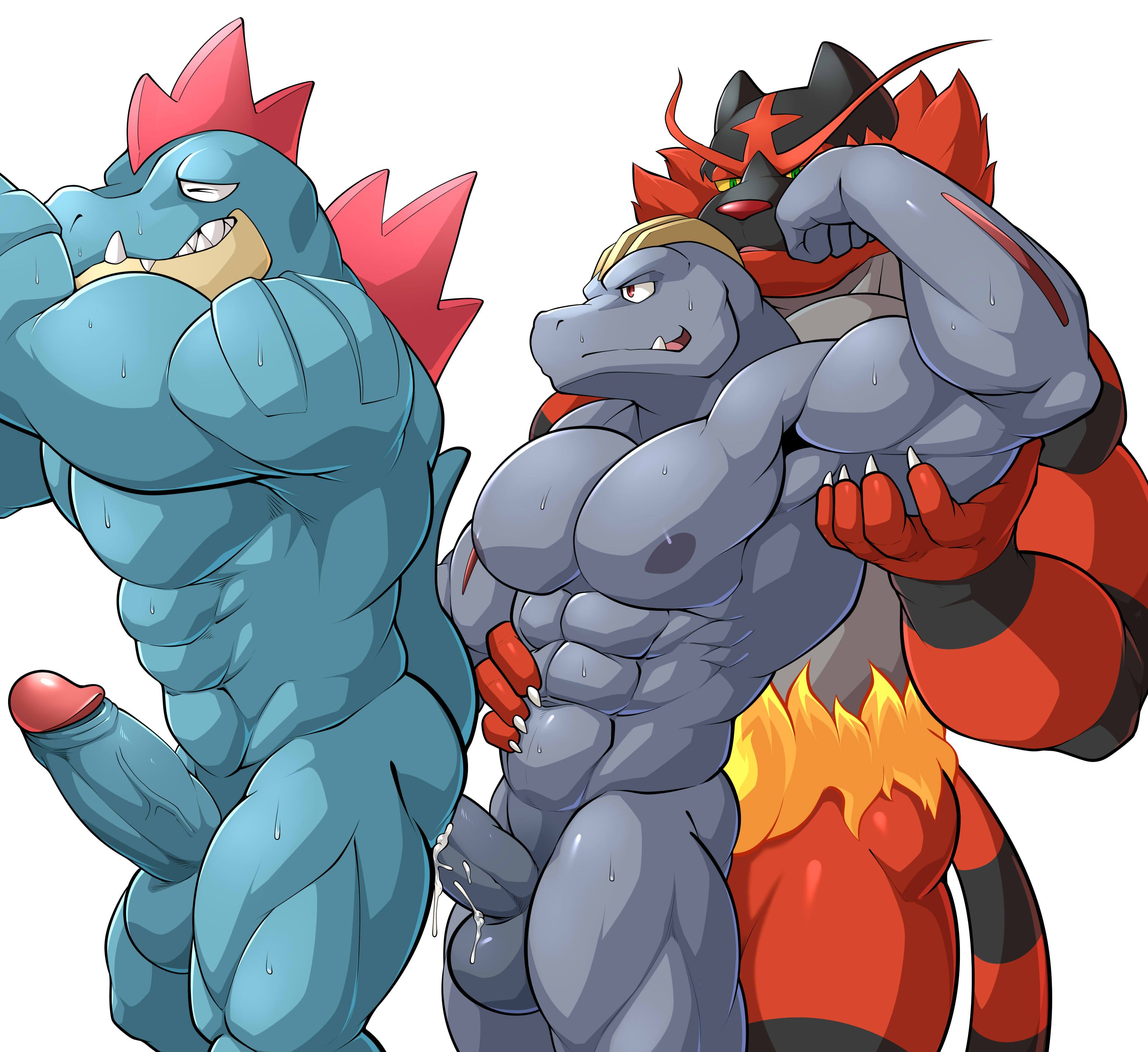 Rule34 – If it exists, there is porn of it / maldu, feraligatr, incineroar, machoke / 598646